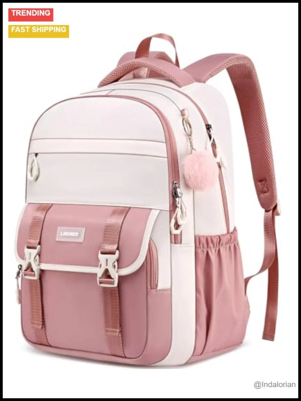 Water-Resistant Ergonomic Laptop Backpack for Teen Girls & College Women - 17.3